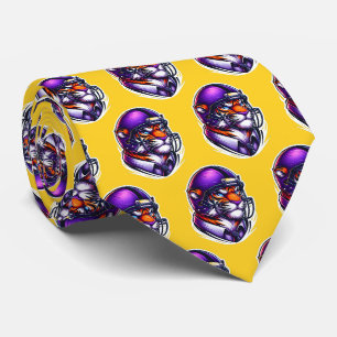 Gravata Tiger Bengal Mascot Com Capacete De Futebol