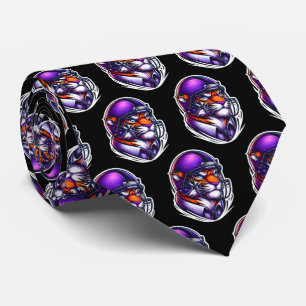 Gravata Tiger Bengal Mascot Com Capacete De Futebol