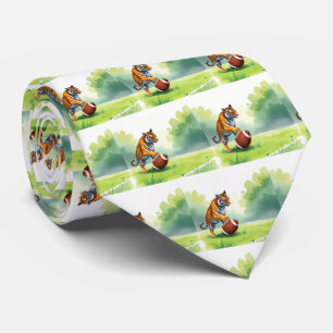 Gravata Tiger Bengal Mascot Com Futebol