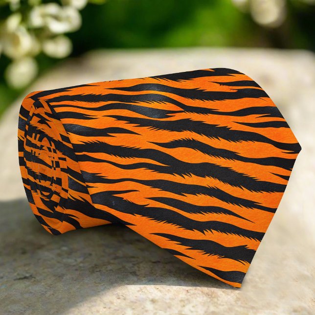 Gravata Tiger Stripes Sem Costura Padrões De Couro Falso (Criador carregado)