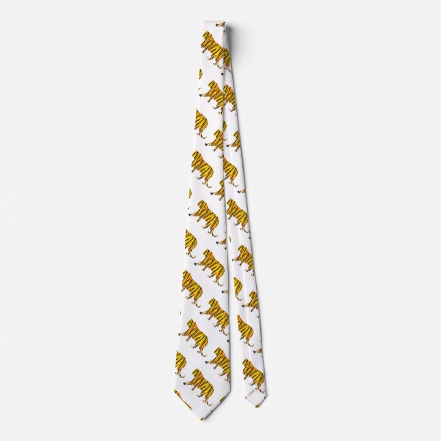 Gravata Tigre Impressão de preto e laranja (Frente)