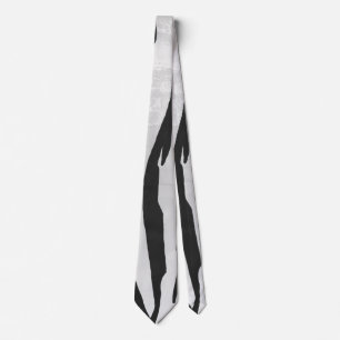 Gravata Tigre Impressão preto e branco