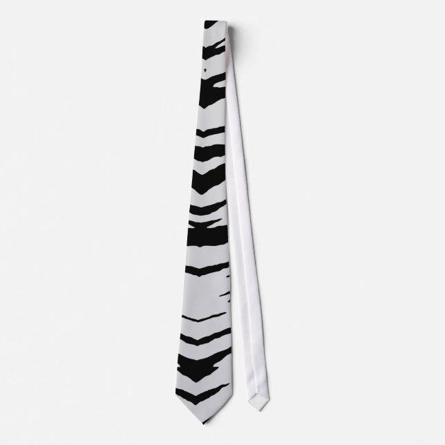 Gravata Tigre ou zebra branca listrado (Frente)