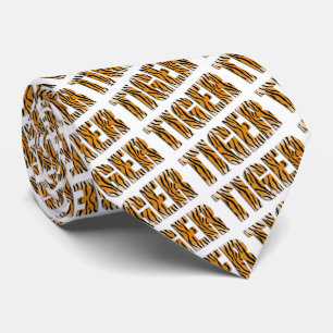 Gravata Tigre Texto Tiger Impressão da Equipe Mascot