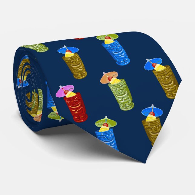 Gravata Tiki agride o marinho tropical do cocktail (Rolled)