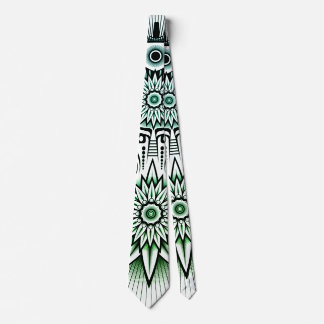 Gravata Tint verde Design Tribal (Frente)