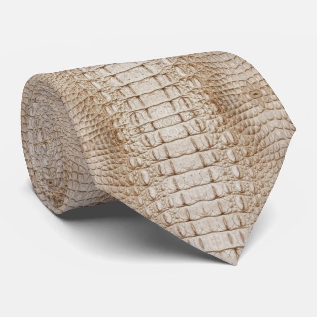 Gravata Tinta branca de Impressão do Alligador (Rolled)