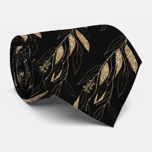 GRAVATA TIO BOTÂNICO EUCALIPTO PRETO DOURADO LUXE