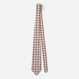 Gravata Toast Brown and Athens Gray Plaid Neck Tie