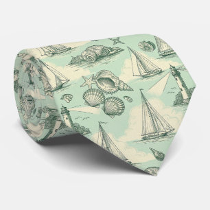 Gravata Toile Costeira com Faróis, Barcos à Vela