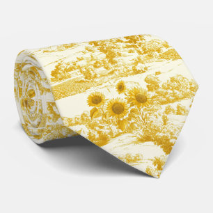 Gravata Toile de Algodão com Girassóis ao Estilo Cottageco