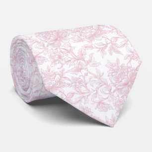 Gravata Toile de Jouy rosa pálido