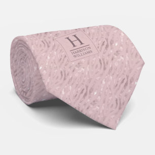 Gravata Tom Pastel Rosa Dourado Prata Brilho Padrão