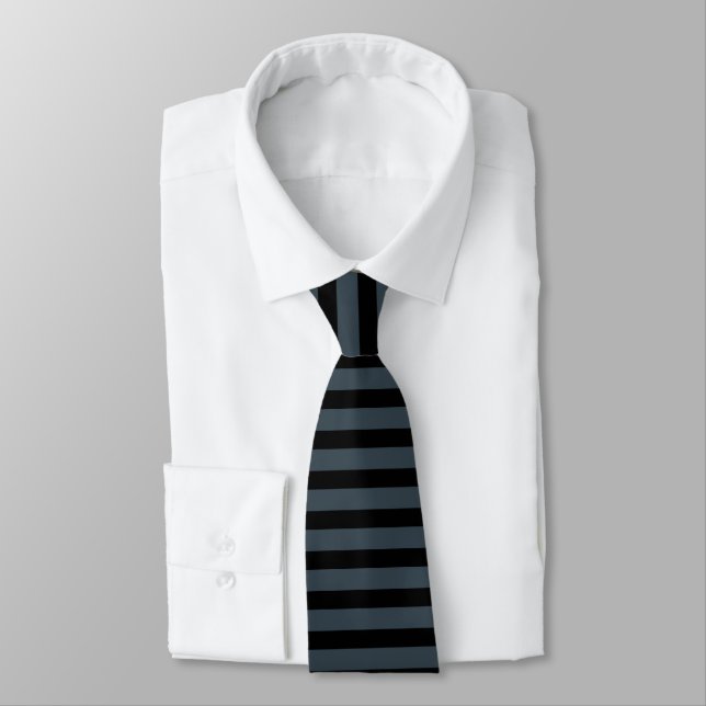 Gravata Tom Preto Sólido Minimalista Listrado Chic (Amarrado)
