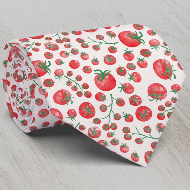 Gravata Tomate Watercolor (Fun tomato watercolor pattern neck tie)