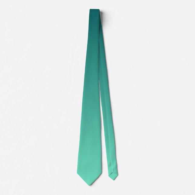 Gravata Tons de Azul Turquesa Verde Mar Aquamarine (Frente)