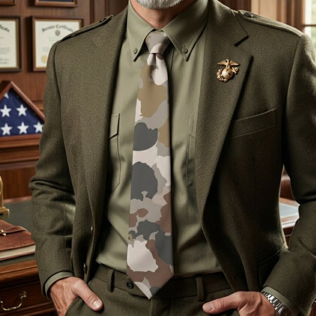 Gravata Tons de Terra Marrom Camuflagem Militar (Criador carregado)