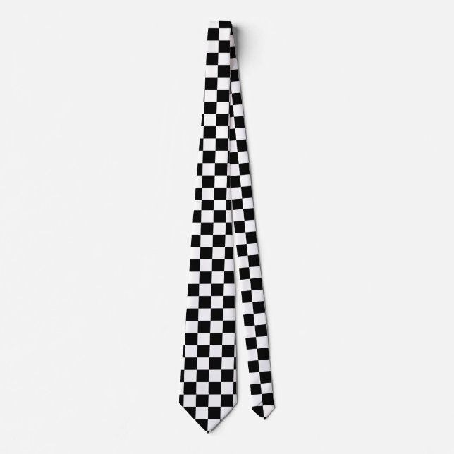 Gravata Torneio branco e preto (Frente)