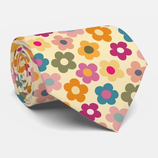 Gravata Torneio De Pescoço De Pano Floral Correto (Rolled)