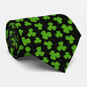 Gravata Torneio De Pescoço Preto, Padrão De Shamrock Cento
