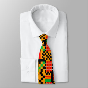 Gravata Torneio de roupas do Kente Africano Impresso