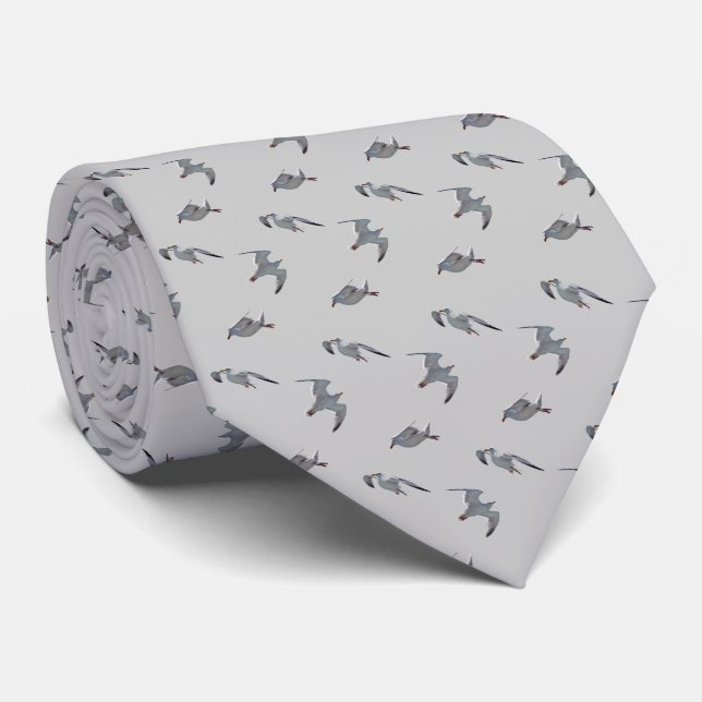 Gravata Torneio de Seagull (Cinza Leve) (Rolled)
