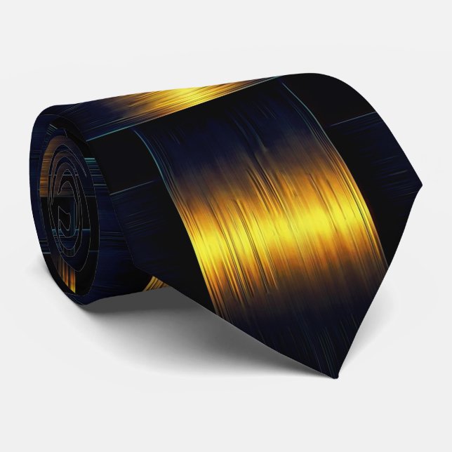 Gravata Torneio Dourado de Pescoço Preto Metálico (Rolled)