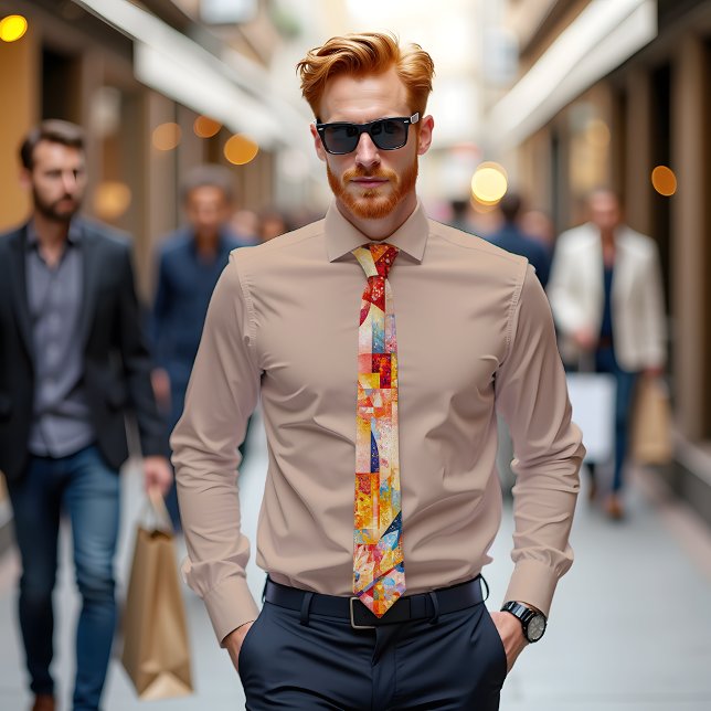 Gravata Torneira de Abstrato de Geometria Floral (Criador carregado)