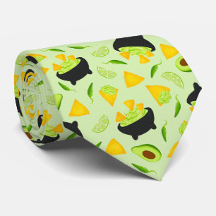 Gravata Tortilla Chips e Guacamole Pattern Neck Tie