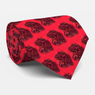 Gravata Touros De Saco Vermelho Correndo À Noite Estrelad