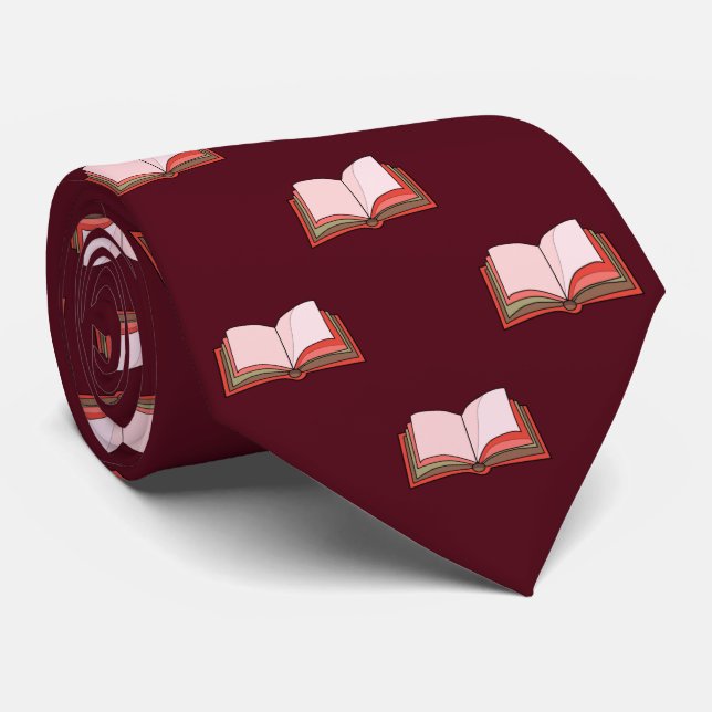 Gravata Trabalho de Lover do Livro Vermelho Burgundy, Grad (Rolled)