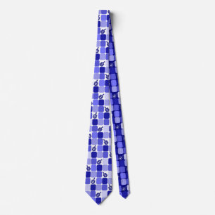 Gravata Traços de patch em azul