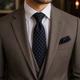 Gravata Traje Executivo Atemporal Navy Ivory Couture
