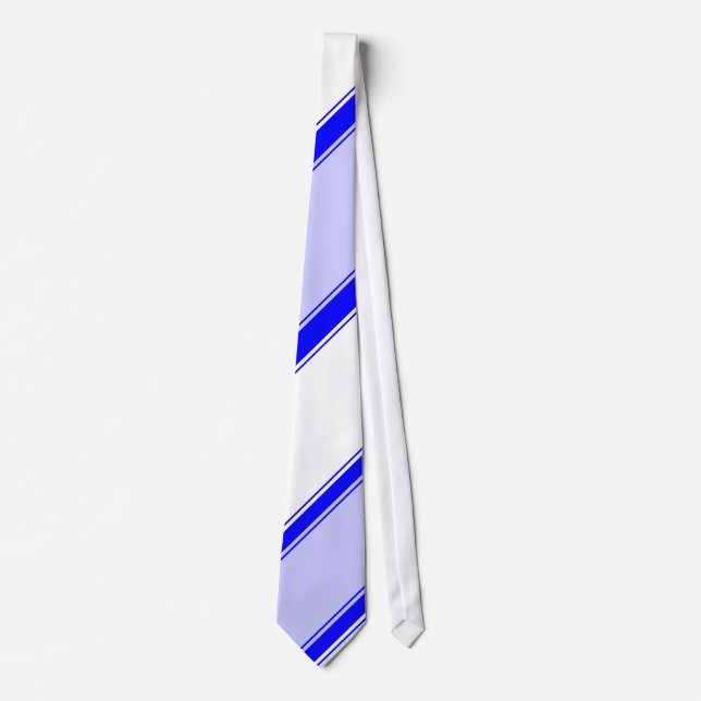 Gravata Travinho Branco e Blue Diagonstriped (Frente)