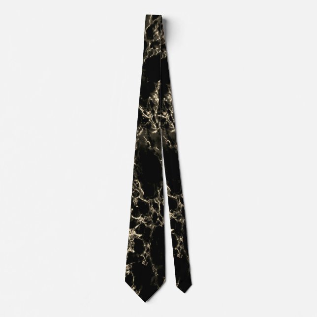 Gravata Trendy Black Marble Stone - Dourado e Preto (Frente)