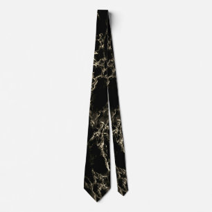 Gravata Trendy Black Marble Stone - Ouro Preto