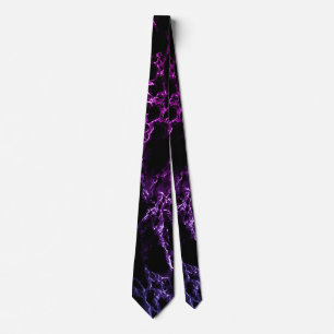 Gravata Trendy Black & Purple Neon Marble Stone - Especial