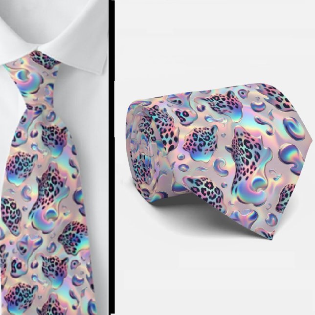 Gravata Trendy & Bold | Opal Leopard Print Necktie (Criador carregado)