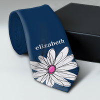 Trendy Daisy Floral Illustração - marinho e rosa