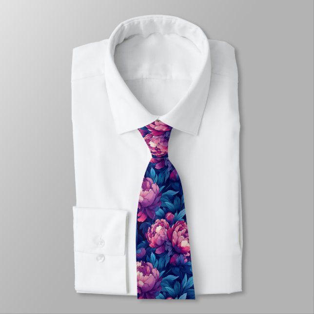 Gravata Trendy Gifts For Him Peonies Flower (Amarrado)