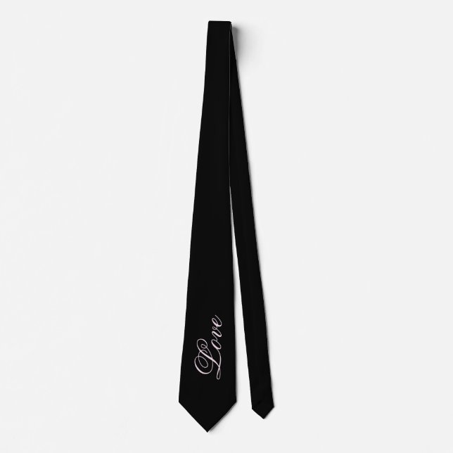 Gravata Trendy Love Calliografia Script Black (Frente)