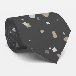 Gravata Trendy Modern Black Cinza Terrazzo