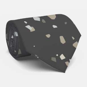 Gravata Trendy Modern Black Cinza Terrazzo