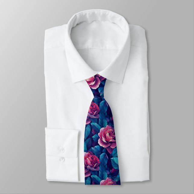 Gravata Trendy Para Ele Rosa Floral (Amarrado)