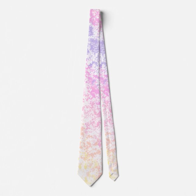 Gravata Trendy Pastel Rainbow Splatter (Frente)