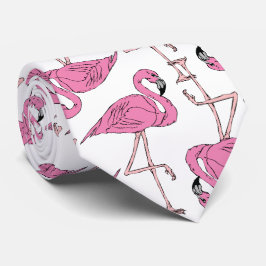 Gravata Trendy Pink Flamingo Pattern