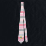 Gravata Trendy Stripes, Emoji Face<br><div class="desc">Adorável emoji face em fundo listrado.</div>