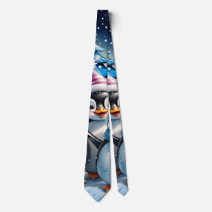 Gravata Três pinguins adoráveis