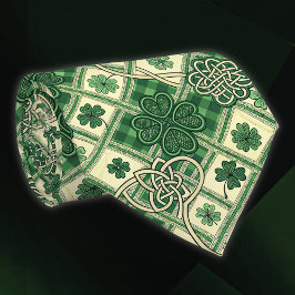 Gravata Trevos do Dia de São Patrício e Nós Celtas Entrela