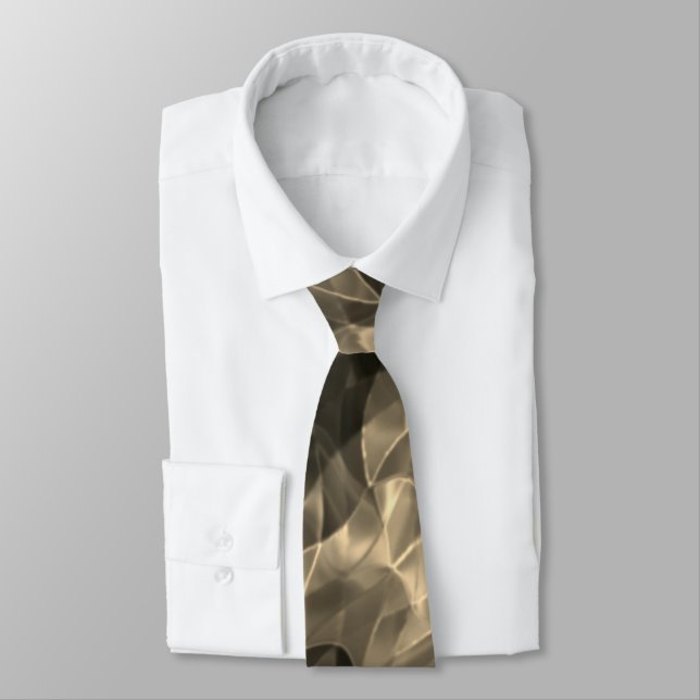 Gravata Triângulos curvos castanhos ou ondulações. (Amarrado)